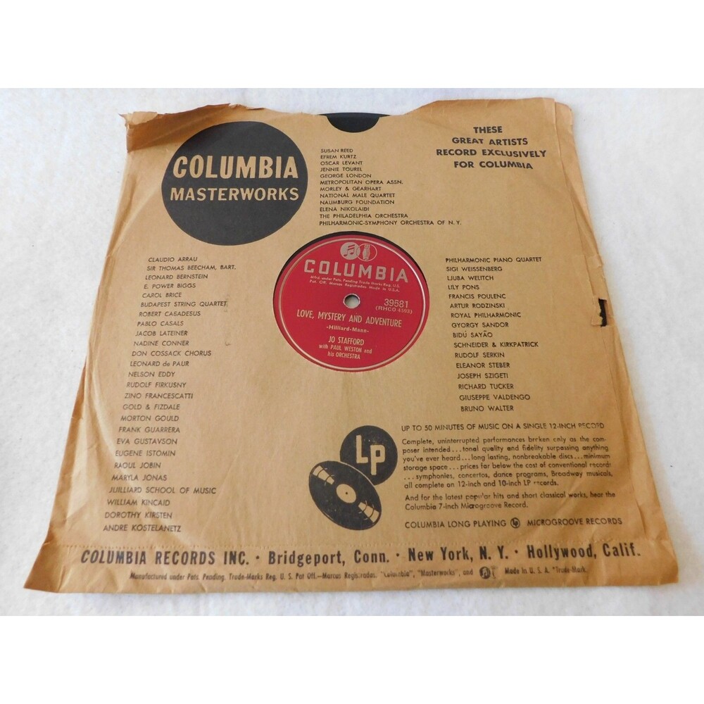 Jo Stafford-Shrimp Boats / Love Mystery and Adventure / Columbia 39581 78RPM